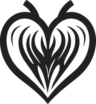 Stylish Minimalist Heart Abstract Black Symbol Graceful Abstract Heart Contemporary Emblem vector