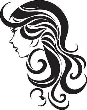 Sleek Shadow Portrait Intriguing Black Woman Face Dark Reflections Refined Abstract Woman Face Symbol vector