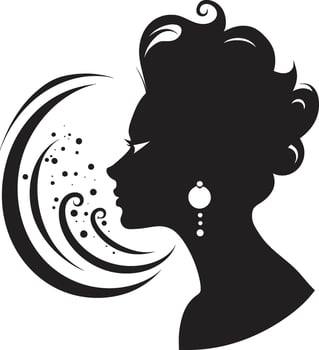 Midnight Noir Profile Contemporary of Black Woman Face Ethereal Expression Minimalistic Black Woman Face vector