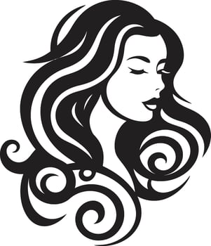 Nocturnal Noir Stylish Abstract Woman Face Art Ink Noir Identity Minimalistic Black Woman Face vector