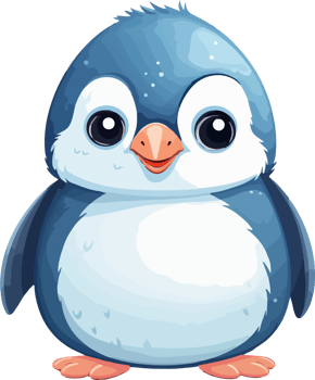 Cute penguin clipart design illustration png