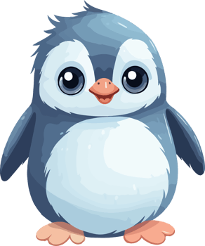 Cute penguin clipart design illustration png