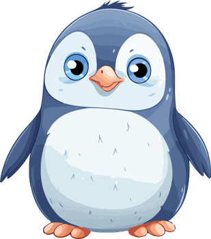 Cute penguin clipart design illustration png