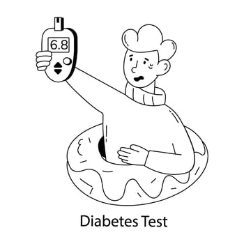 Trendy Diabetes Test vector