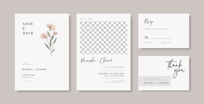 Beautiful and elegant wedding invitation with watercolor flower vector