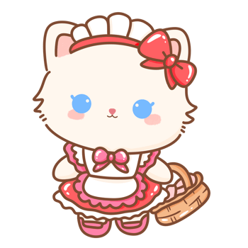 Hand drawn illustration Coquette style white kawaii cat kitty kitten wearing pink Ribbon Bow pastel color isolated on transparent background, perfect for valentines day gifts, nursery french maid png