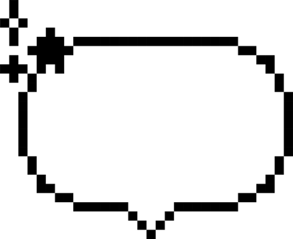 8bit retro game pixel speech bubble balloon icon sticker memo keyword planner text box banner png