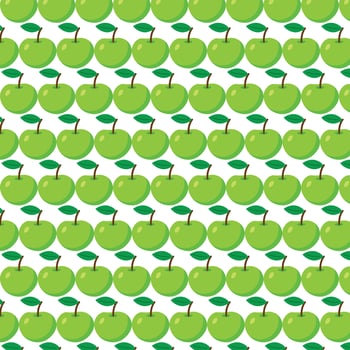 Pattern green apple background vector