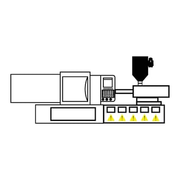 plastic injection molding machine icon illustration symbol design vector