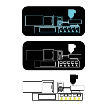 plastic injection molding machine icon illustration symbol design vector