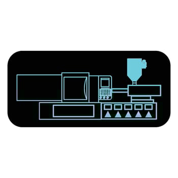 plastic injection molding machine icon illustration symbol design vector