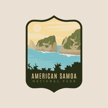 vintage retro american samoa logo with icon emblem and symbol illustration design graphic template, national park in america vintage design template. vector