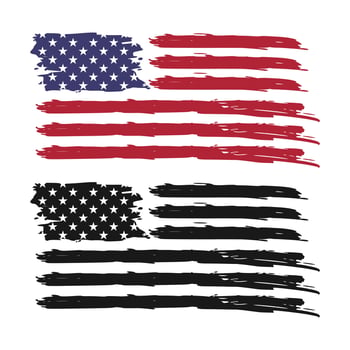 american flag grunge vector