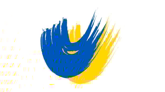 Ukrainian national flag in grunge style vector