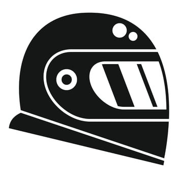 Black and white illustration of a fullface motorcycle helmet vector