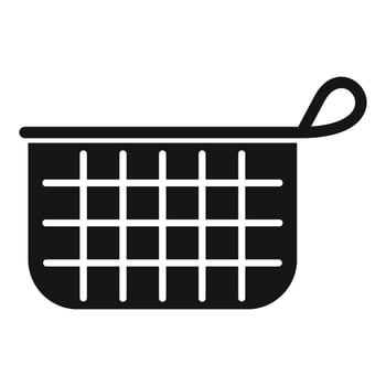 Black silhouette of shopping basket icon vector
