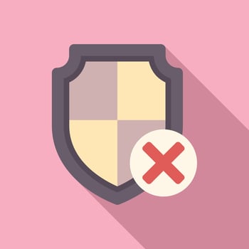 Flat design incomplete protection shield icon vector