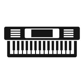 Electronic keyboard silhouette on white background vector
