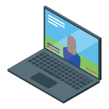Isometric call on laptop illustration vector