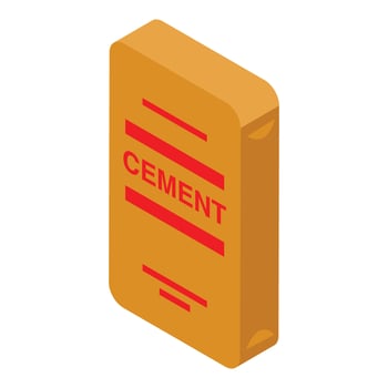 Vibrant 3d render of an isometric cement bag with bold labeling, suitable for construction concepts vector