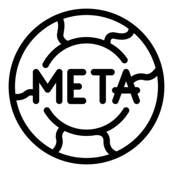 Meta logo with smiling globe design vector