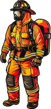 Firefighter clipart design illustration png