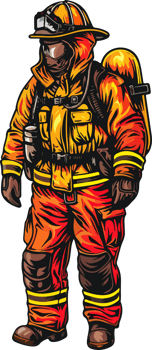 Firefighter clipart design illustration png