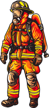 Firefighter clipart design illustration png