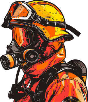 Firefighter clipart design illustration png