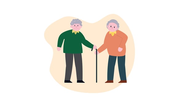 Grandfathers cartoons. Elderly People illustration vector
