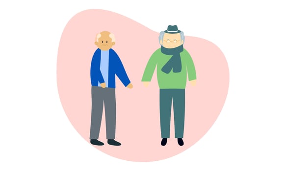 Grandfathers cartoons. Elderly People illustration vector