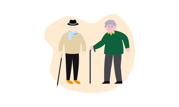 Grandfathers cartoons. Elderly People illustration vector