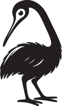 flightless silhouette illustration vector