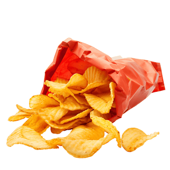 Isolated Bag of Chips Clear Background png