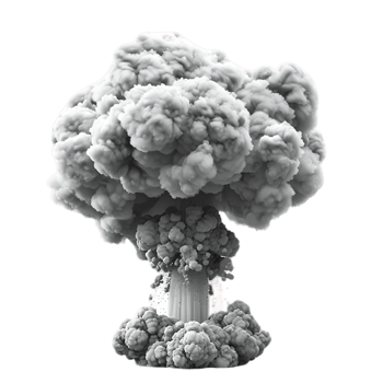 Nuclear Blast with Mushroom Cloud on Transparent Cutout png