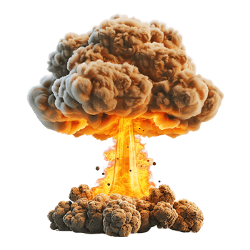 Mushroom Cloud Isolated on Clear Background png