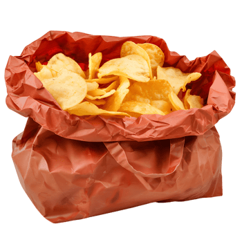 Clear Background Isolated Bag of Chips png