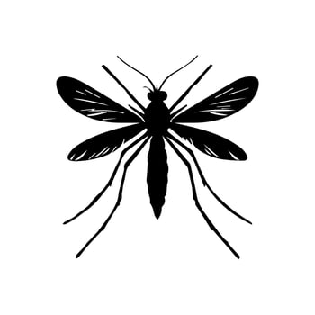 Malaria mosquito silhouette icon. Clipart image isolated on white background. vector