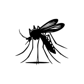 Malaria mosquito silhouette icon. Clipart image isolated on white background. vector