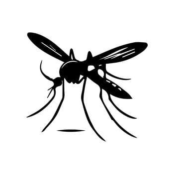 Malaria mosquito silhouette icon. Clipart image isolated on white background. vector