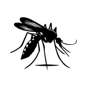 Malaria mosquito silhouette icon. Clipart image isolated on white background. vector