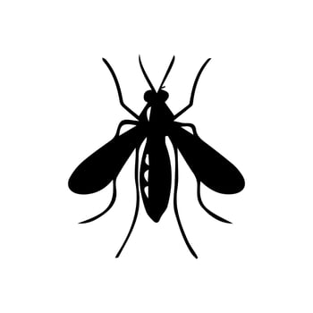 Malaria mosquito silhouette icon. Clipart image isolated on white background. vector
