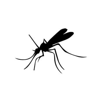 Malaria mosquito silhouette icon. Clipart image isolated on white background. vector