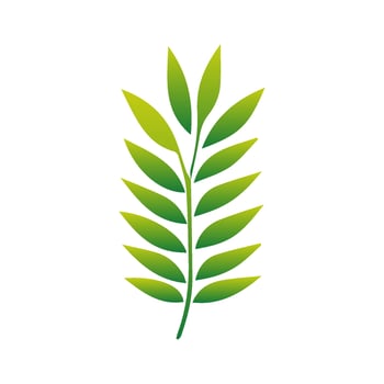 Green Tropical leaves isolated on white background. vector