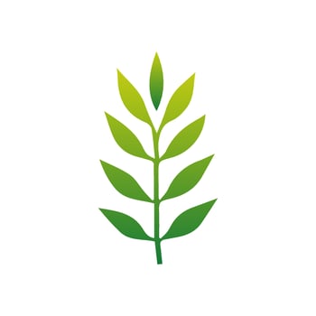 Green Tropical leaves isolated on white background. vector