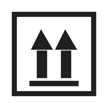Fragile flat icon vector