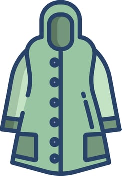 Raincoat linear color illustration vector