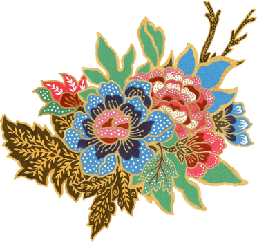 Elements motif bouquet flower indian folk art animal bird peacock png