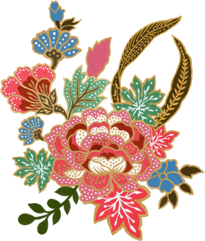 Elements motif bouquet flower indian folk art animal bird peacock png