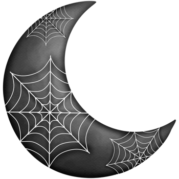spider web In moon watercolor clip art so cute,mummy,ghost,vampire,zombie,witch png